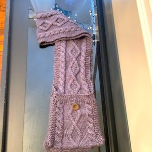 Double Pocket Thick Cable Knit Scarf